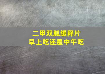 二甲双胍缓释片早上吃还是中午吃