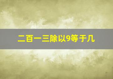 二百一三除以9等于几