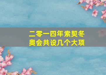 二零一四年索契冬奥会共设几个大项