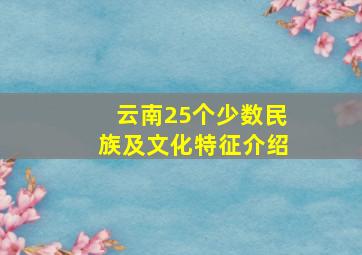 云南25个少数民族及文化特征介绍