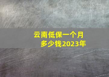 云南低保一个月多少钱2023年