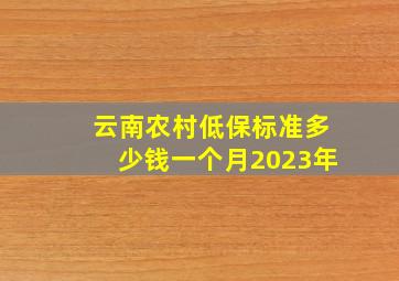 云南农村低保标准多少钱一个月2023年