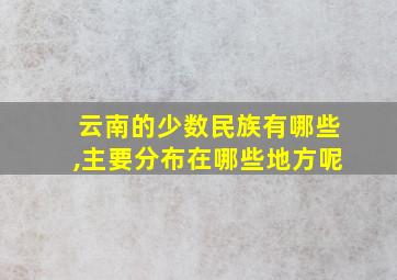 云南的少数民族有哪些,主要分布在哪些地方呢