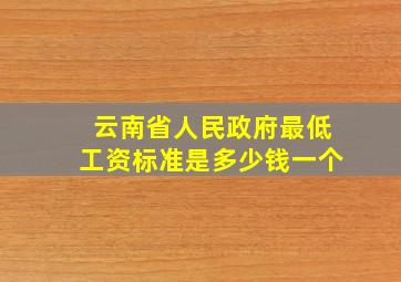 云南省人民政府最低工资标准是多少钱一个