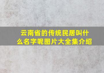 云南省的传统民居叫什么名字呢图片大全集介绍