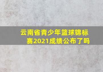 云南省青少年篮球锦标赛2021成绩公布了吗