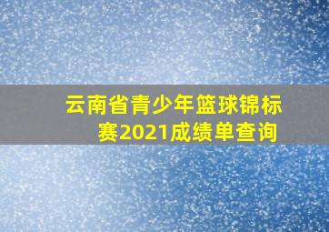 云南省青少年篮球锦标赛2021成绩单查询