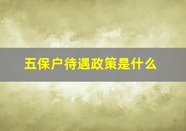 五保户待遇政策是什么