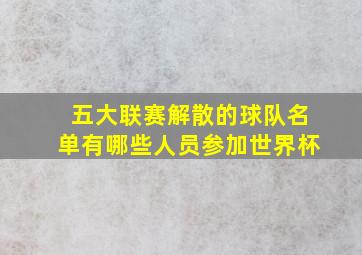 五大联赛解散的球队名单有哪些人员参加世界杯