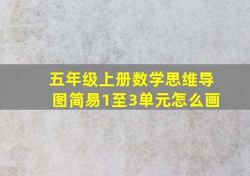 五年级上册数学思维导图简易1至3单元怎么画