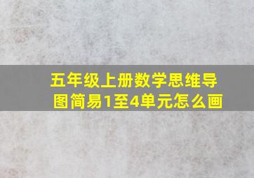 五年级上册数学思维导图简易1至4单元怎么画