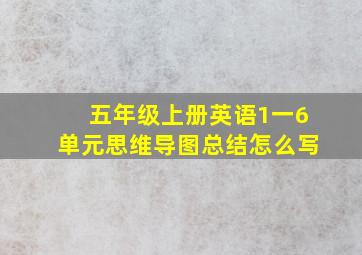 五年级上册英语1一6单元思维导图总结怎么写