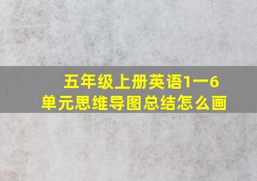 五年级上册英语1一6单元思维导图总结怎么画