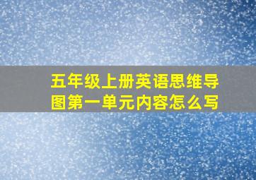 五年级上册英语思维导图第一单元内容怎么写