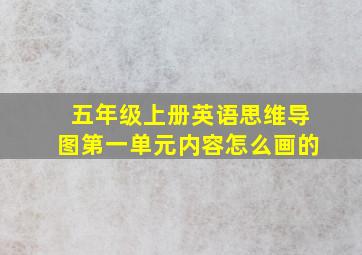 五年级上册英语思维导图第一单元内容怎么画的