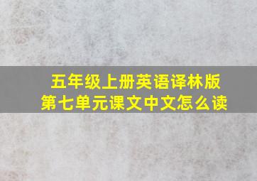 五年级上册英语译林版第七单元课文中文怎么读