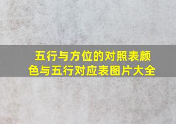 五行与方位的对照表颜色与五行对应表图片大全