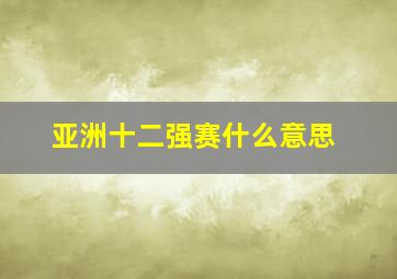 亚洲十二强赛什么意思