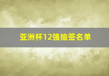 亚洲杯12强抽签名单