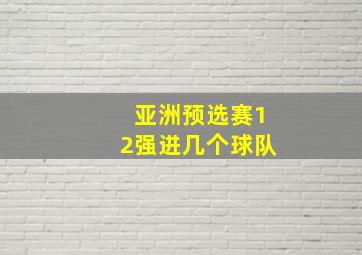 亚洲预选赛12强进几个球队