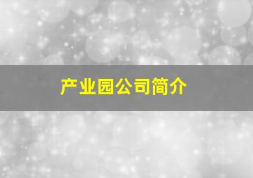 产业园公司简介