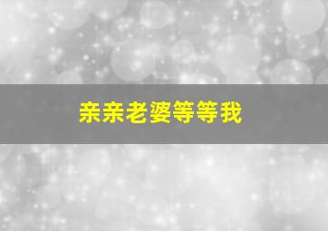 亲亲老婆等等我