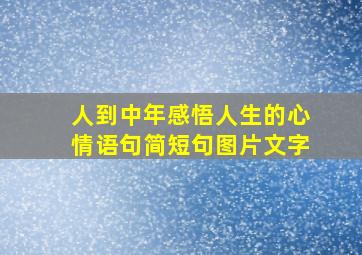 人到中年感悟人生的心情语句简短句图片文字