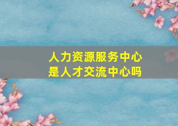 人力资源服务中心是人才交流中心吗