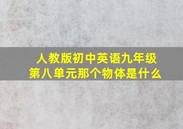 人教版初中英语九年级第八单元那个物体是什么