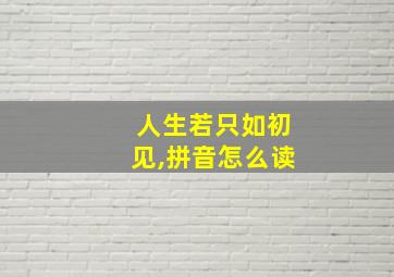 人生若只如初见,拼音怎么读