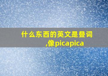 什么东西的英文是叠词,像picapica