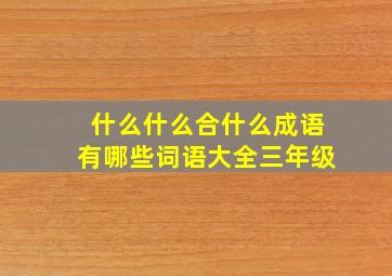 什么什么合什么成语有哪些词语大全三年级