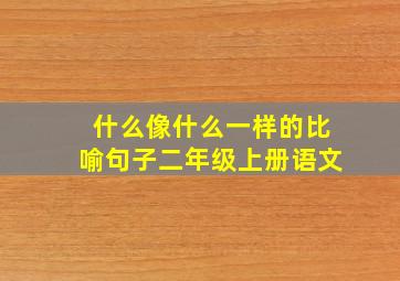 什么像什么一样的比喻句子二年级上册语文