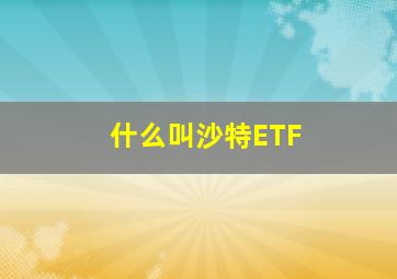 什么叫沙特ETF