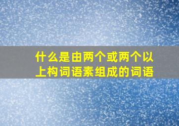 什么是由两个或两个以上构词语素组成的词语