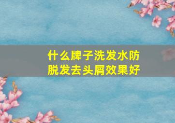 什么牌子洗发水防脱发去头屑效果好