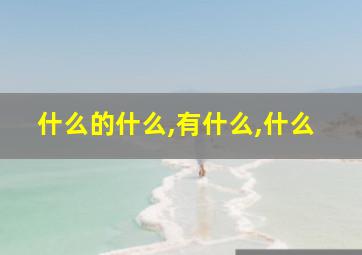 什么的什么,有什么,什么