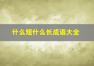 什么短什么长成语大全