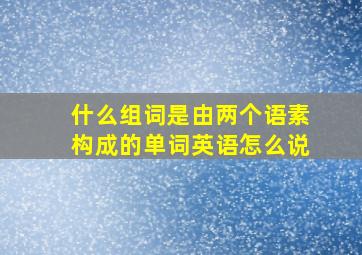 什么组词是由两个语素构成的单词英语怎么说