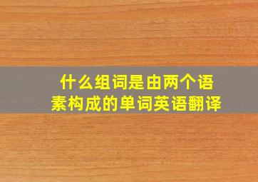 什么组词是由两个语素构成的单词英语翻译