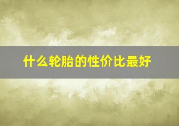 什么轮胎的性价比最好