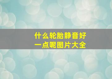 什么轮胎静音好一点呢图片大全