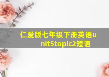 仁爱版七年级下册英语unit5topic2短语