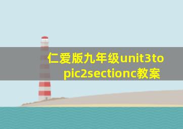 仁爱版九年级unit3topic2sectionc教案