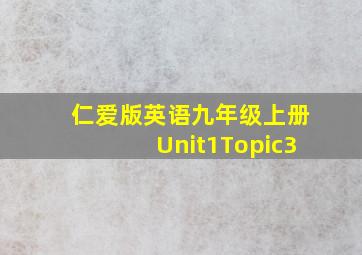 仁爱版英语九年级上册Unit1Topic3