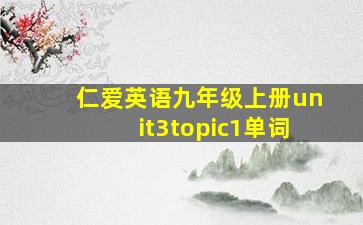 仁爱英语九年级上册unit3topic1单词