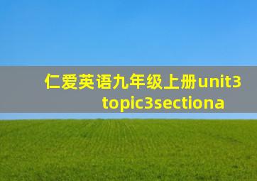 仁爱英语九年级上册unit3topic3sectiona