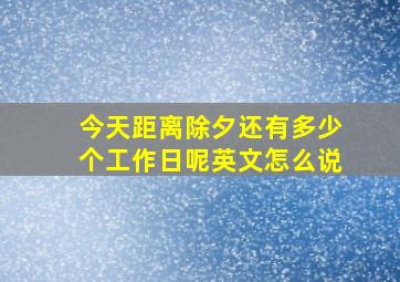 今天距离除夕还有多少个工作日呢英文怎么说