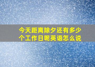 今天距离除夕还有多少个工作日呢英语怎么说