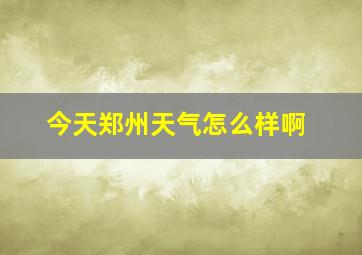 今天郑州天气怎么样啊